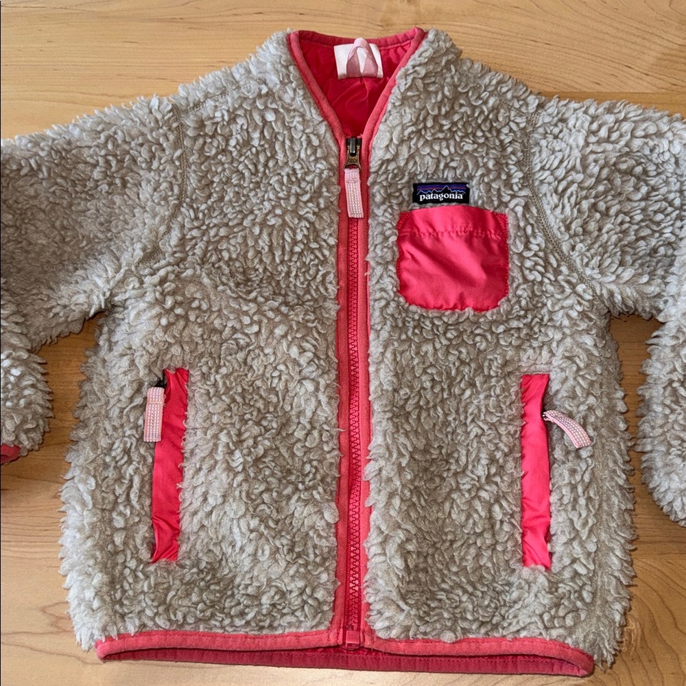 Patagonia Toddler Girls Retro-X Fleece Jacket in Pink 3T | Kids Sherpa Fleece - Picture 2 of 10